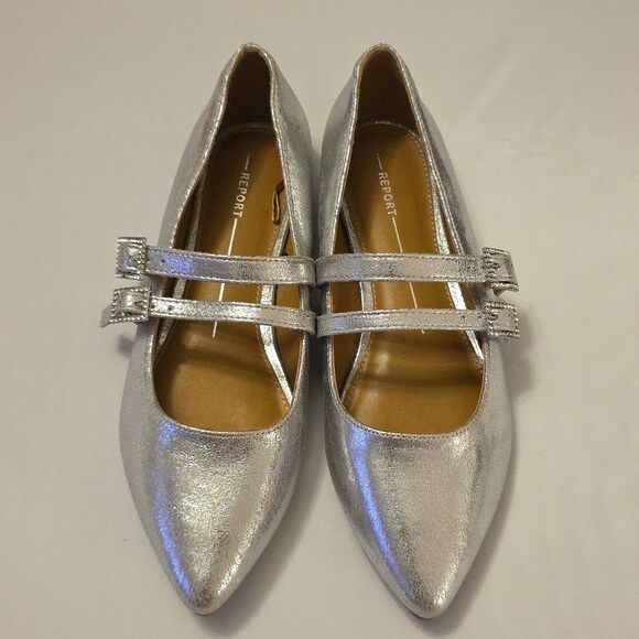 BRAND NEW REPORT DOUBLE STRAP POINTED TOE WOMEN'S FLAT - Picture 3 of 15